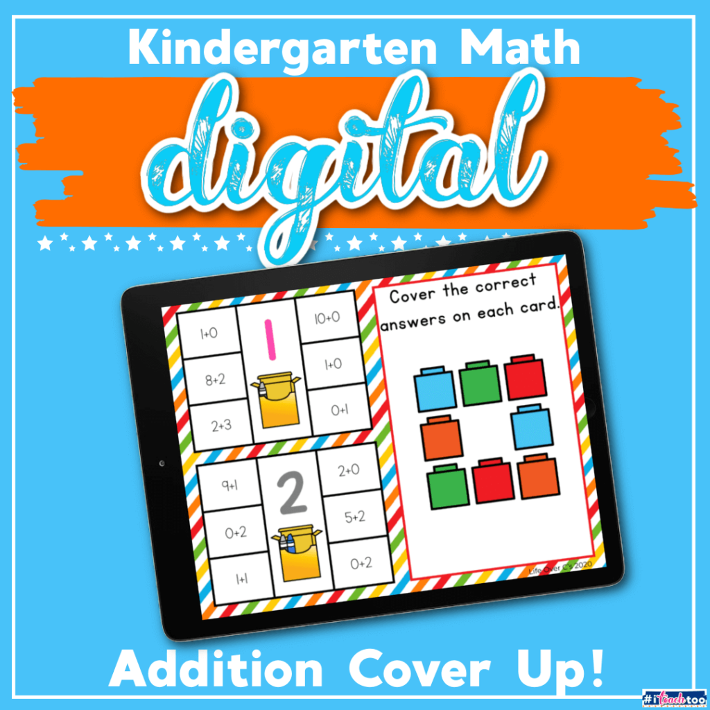 Kindergarten math addition cover up digital classroom