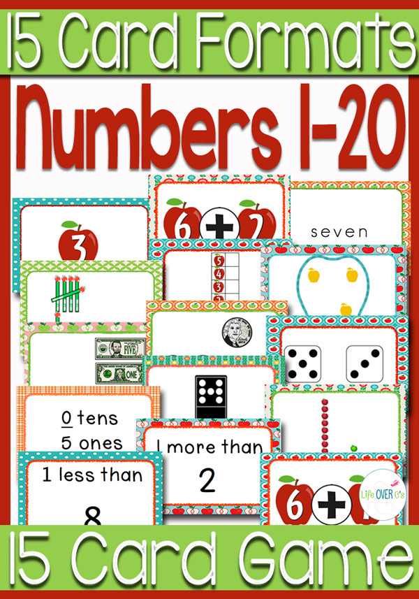 Card Games: Counting Numbers 0-20 Apple Theme