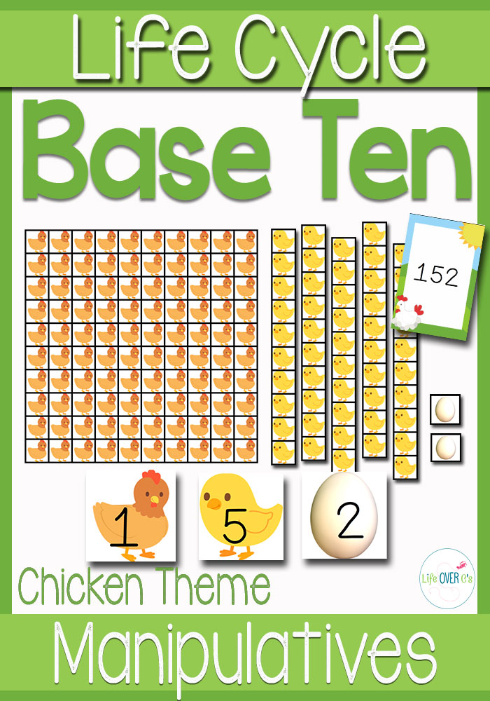 Base Ten Activities for Place Value: Chicken Life Cycle