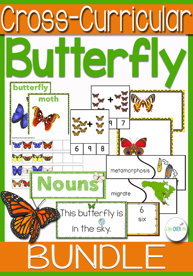 Life Cycle Science: Butterfly Math and Literacy K-1 Bundle
