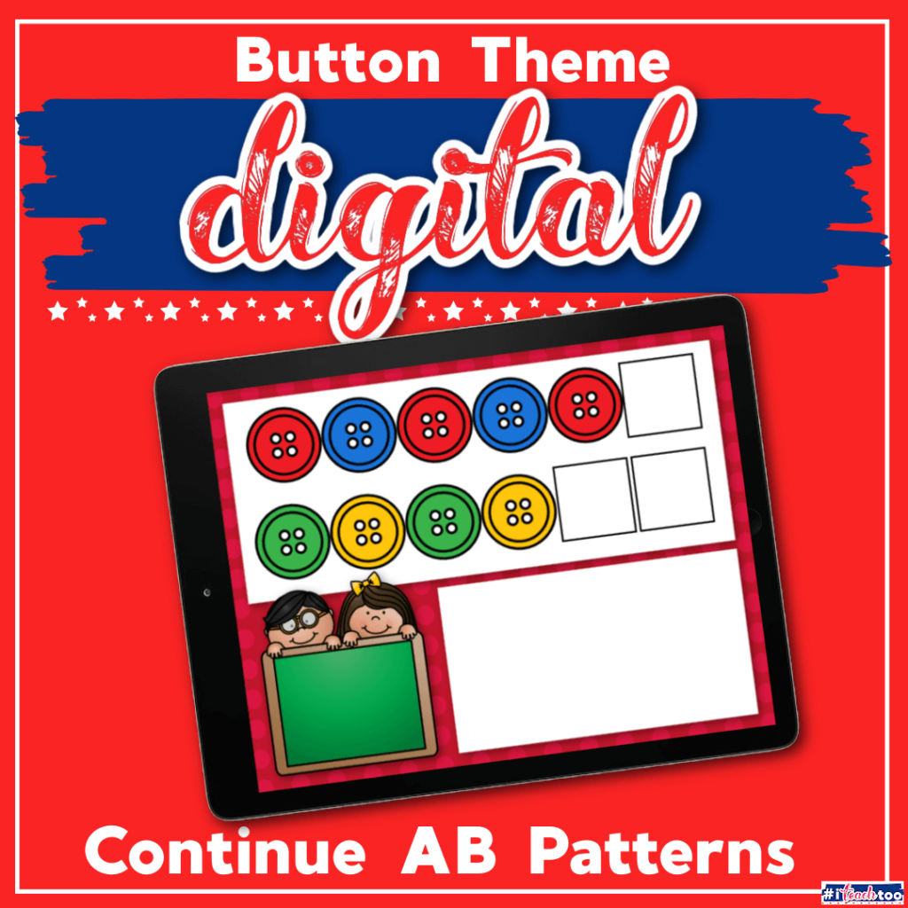 Button themed digital activities with AB patterns