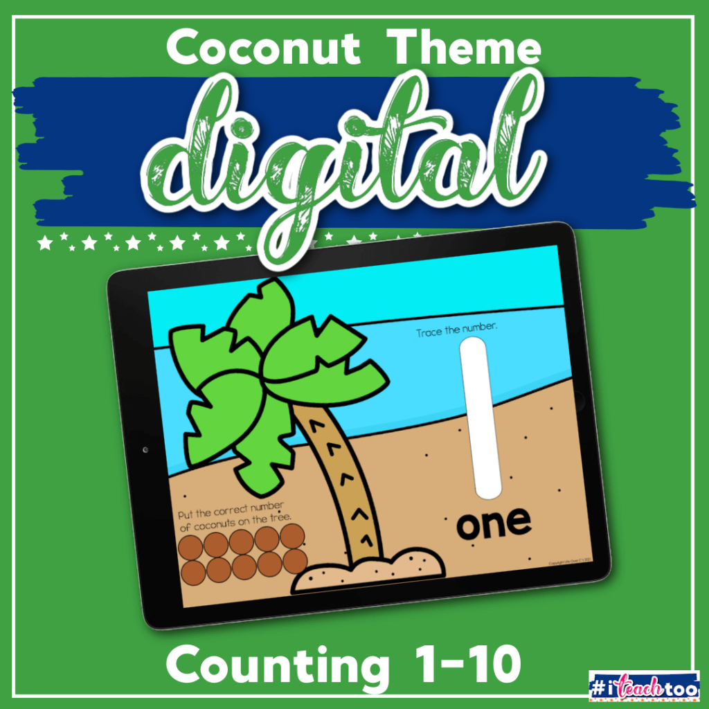 Counting 1-10 number activities with coconut theme