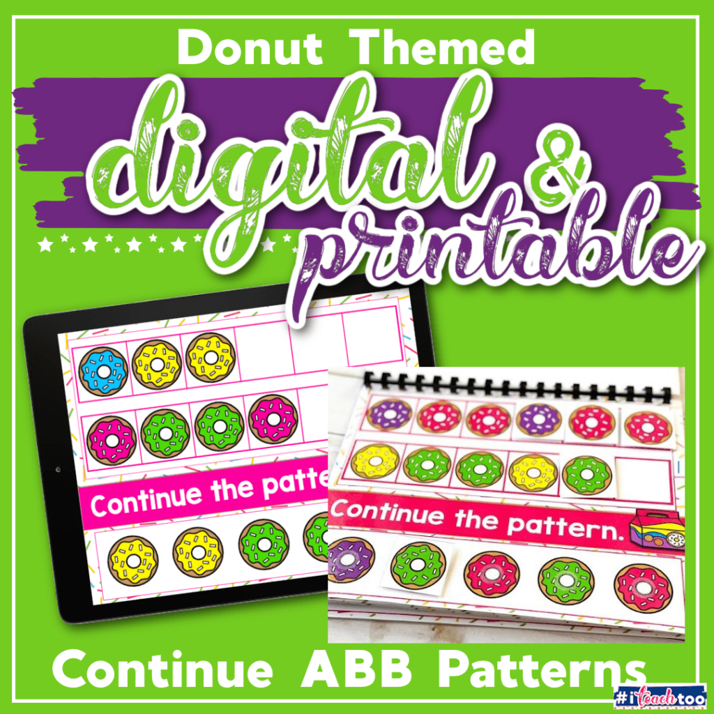 Continue ABB patterns - digital and printable with donut theme