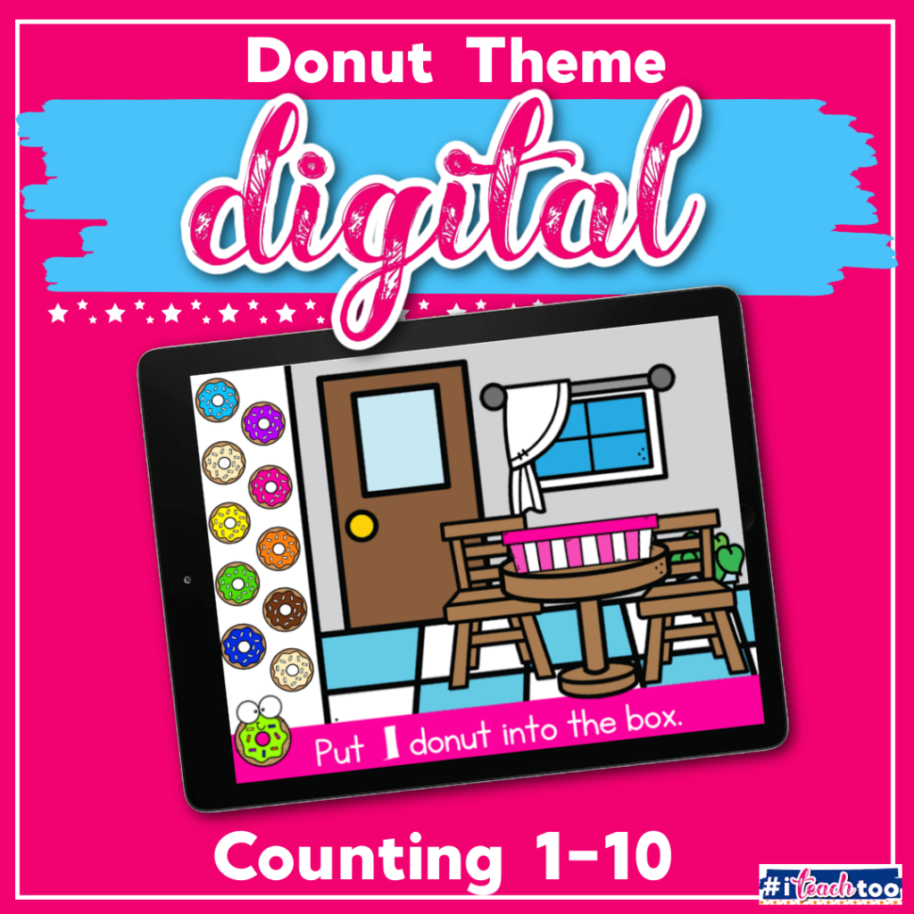 Counting to 10 prek digital math activities with donut theme