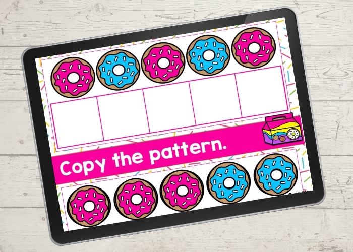 Copy AB patterns for Google Classroom with donut theme