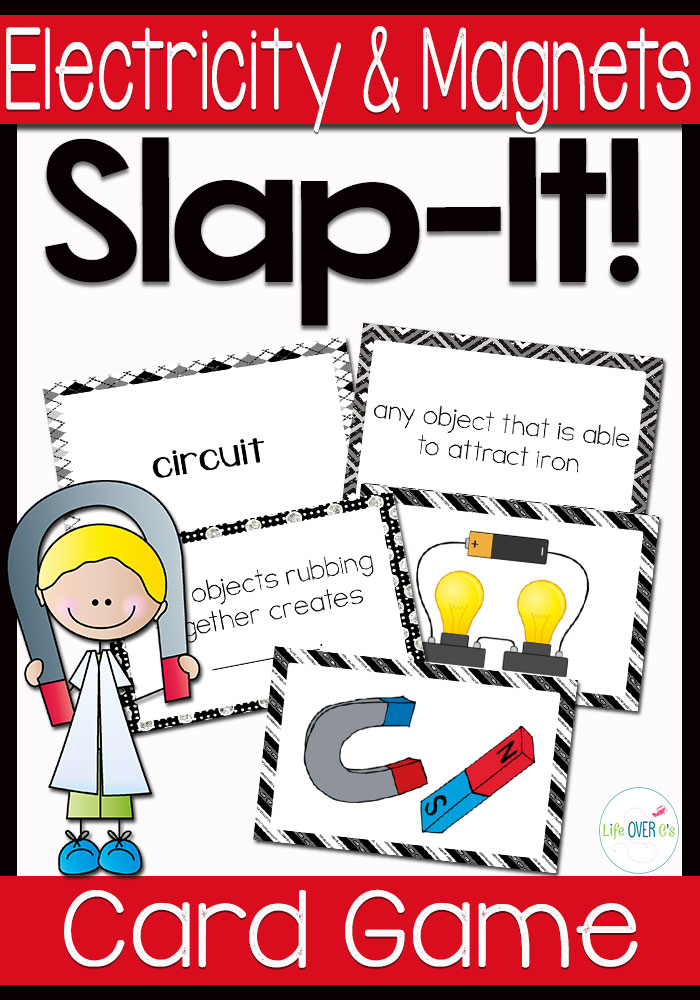 Electricity and Magnets Vocabulary Review Snap-It! Card Game