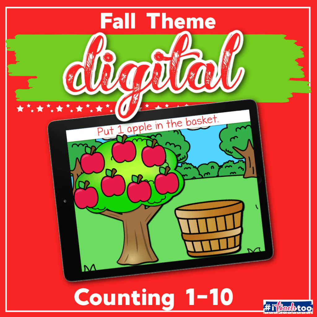 Counting 1-10 digital math with fall theme