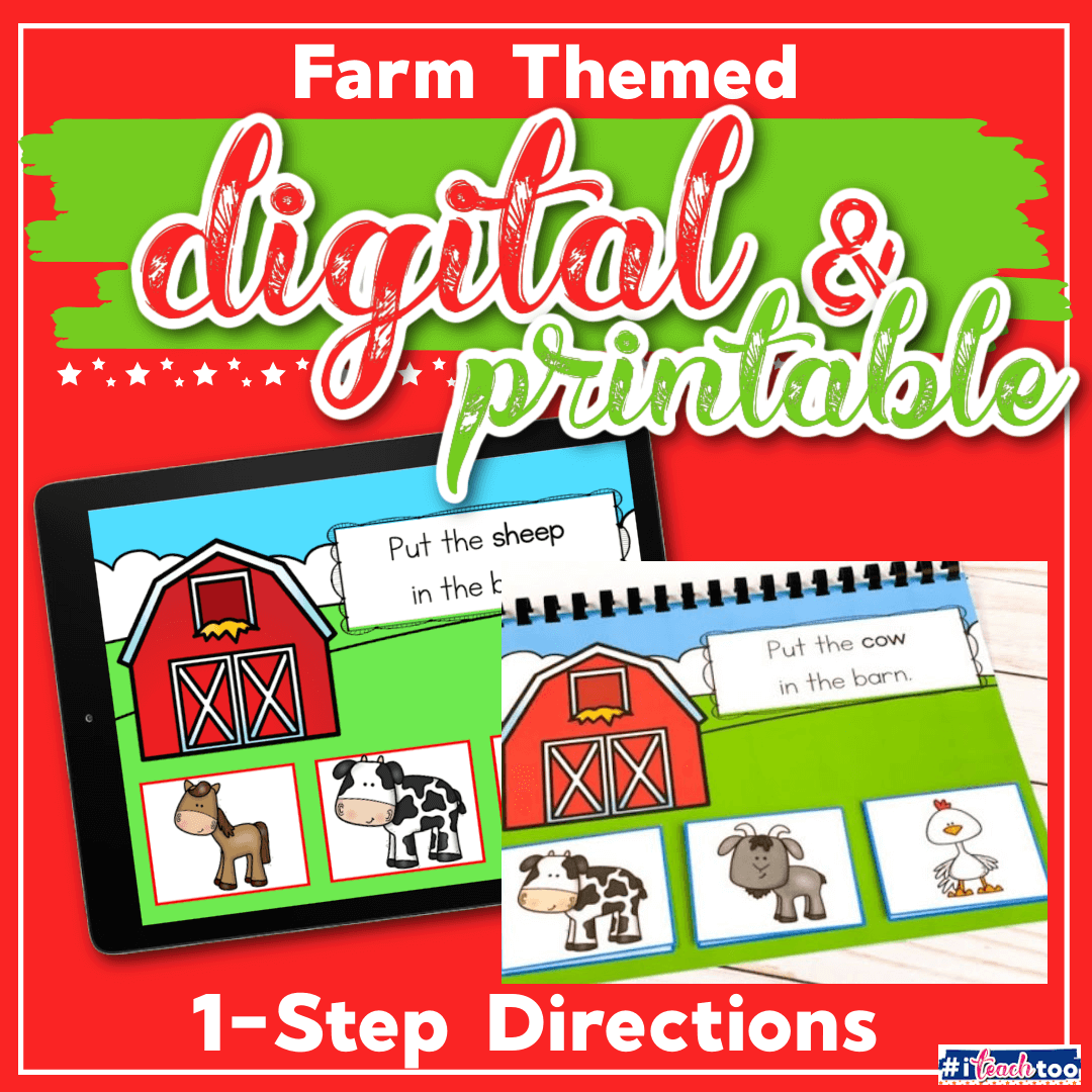 Digital and Printable Follow the Directions: Farm Animal
