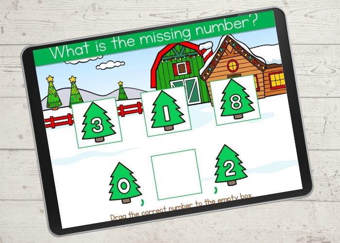 Prek Christmas digital math for numbers 1-10