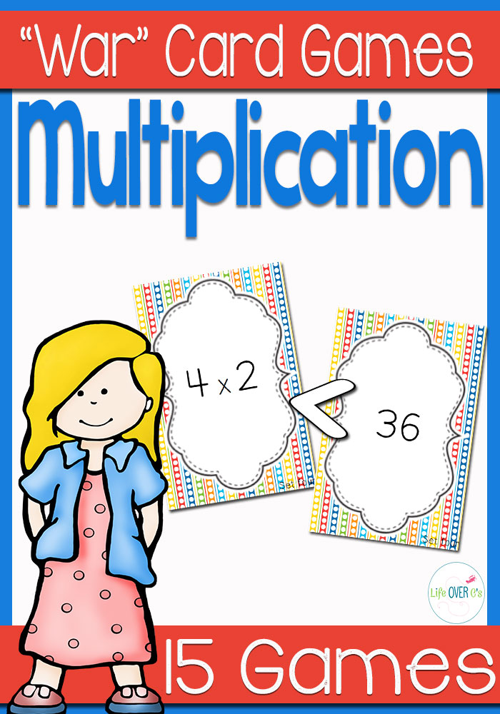 Multiplication Facts “War” Math Card Game Center
