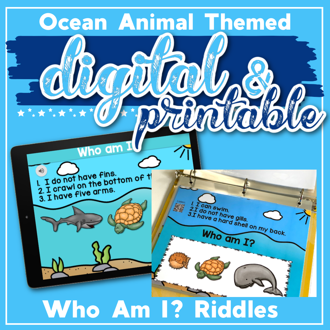 Ocean animal themed "who am I" riddles