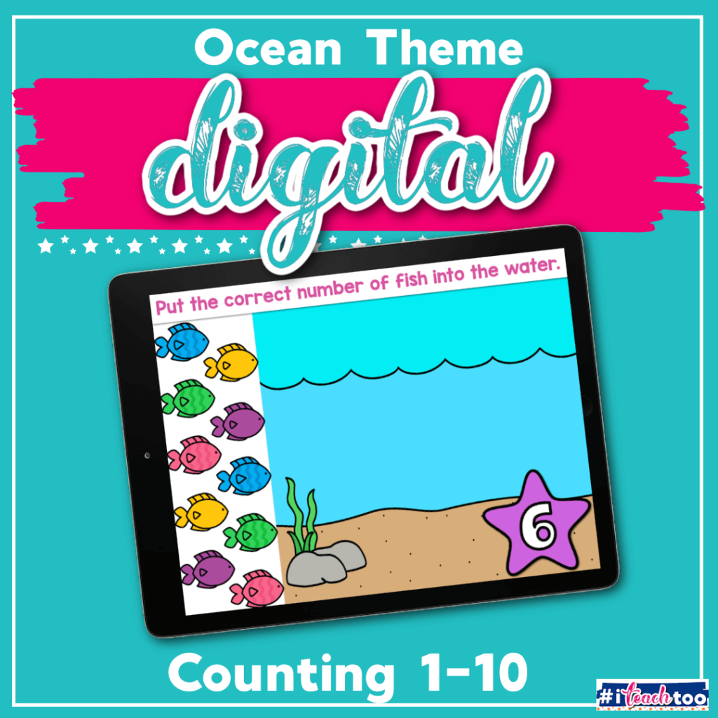 Counting to 10 prek digital math activities with ocean theme