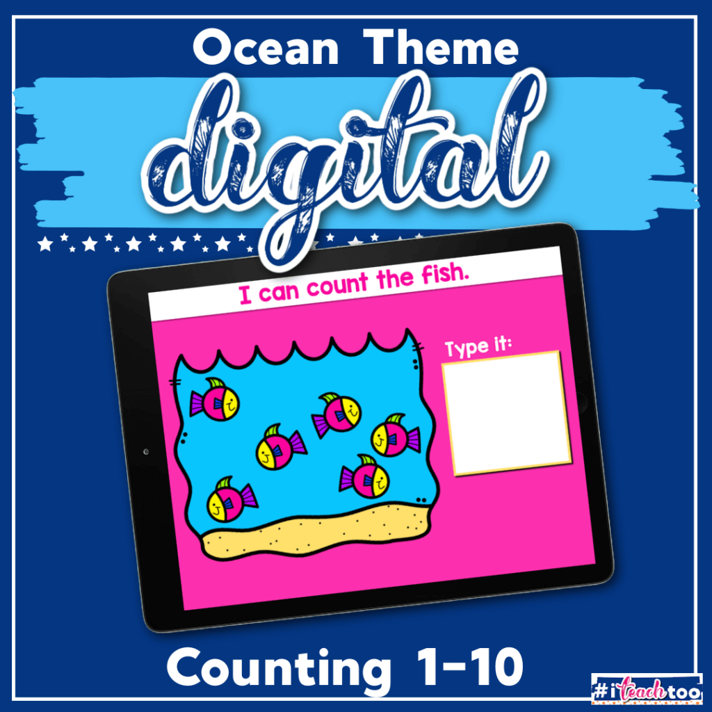 counting 1-10 digital math activities with oceans theme