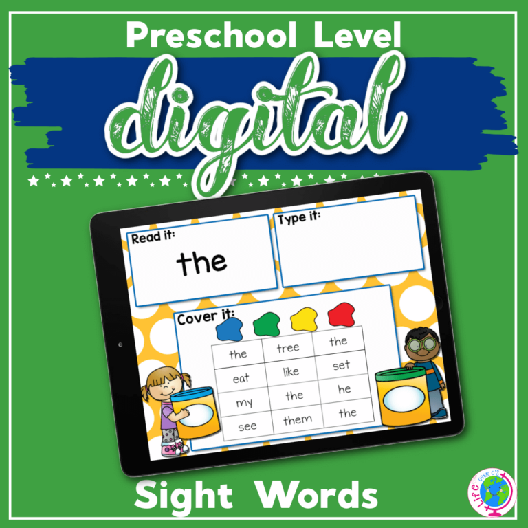 Digital Sight Words I Spy: Preschool