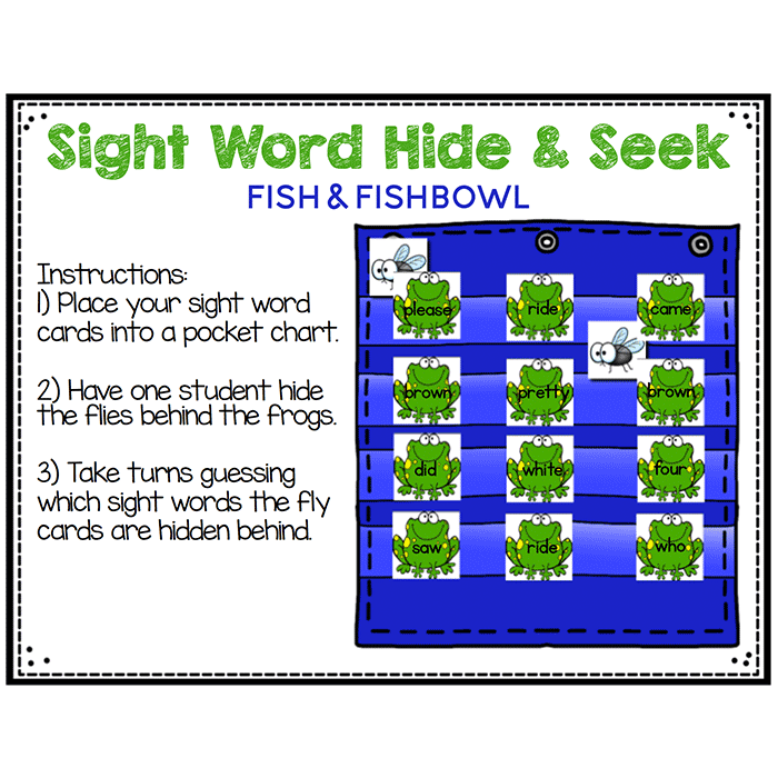 Frog sight word hide and seek