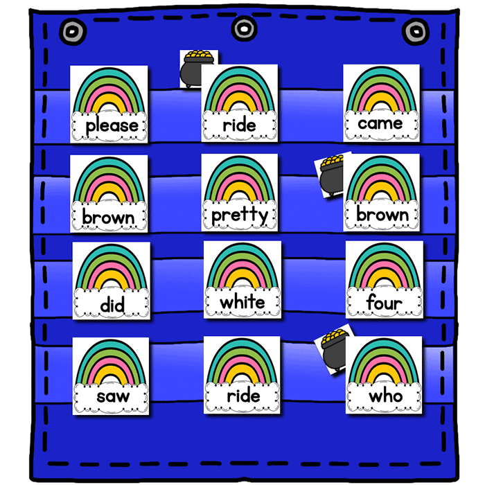 Editable sight words with rainbow theme