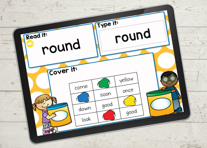 First grade sight words digital literacy activity with play dough theme
