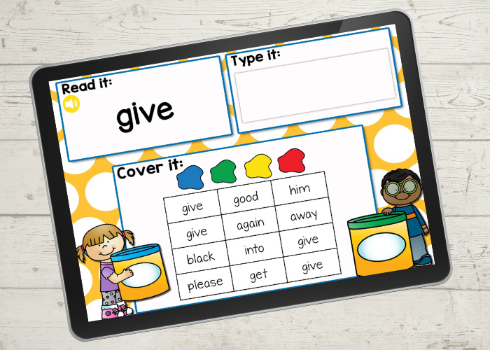 First grade sight words digital literacy activity