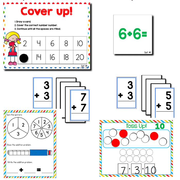 Simple addition preschool and kindergarten math activities