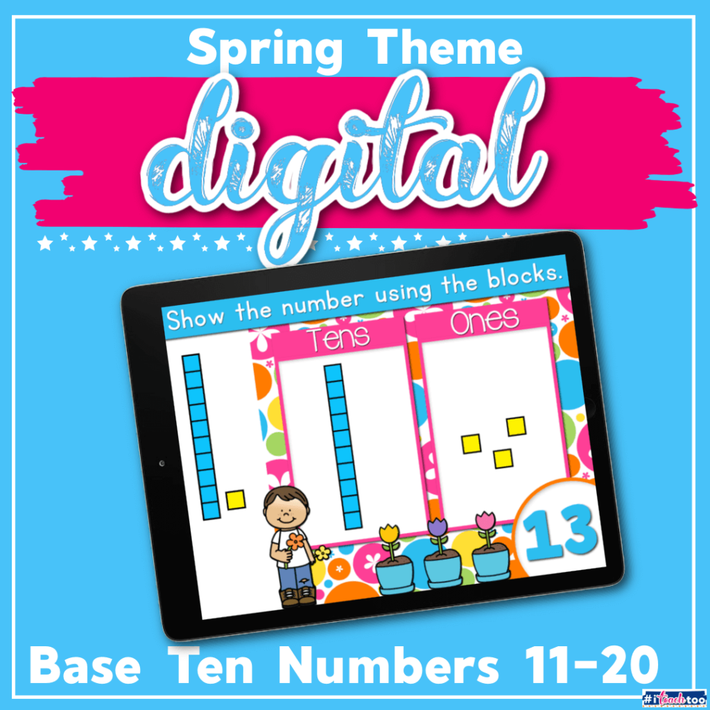 Spring digital math base ten numbers 11-20