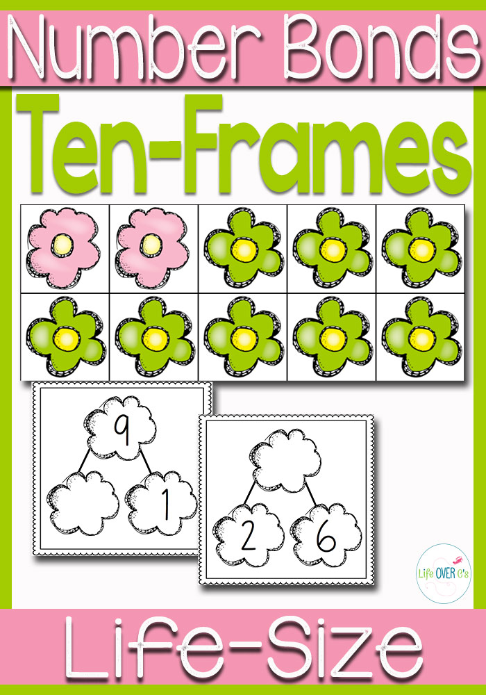 Life size gross motor number bonds with spring flower theme