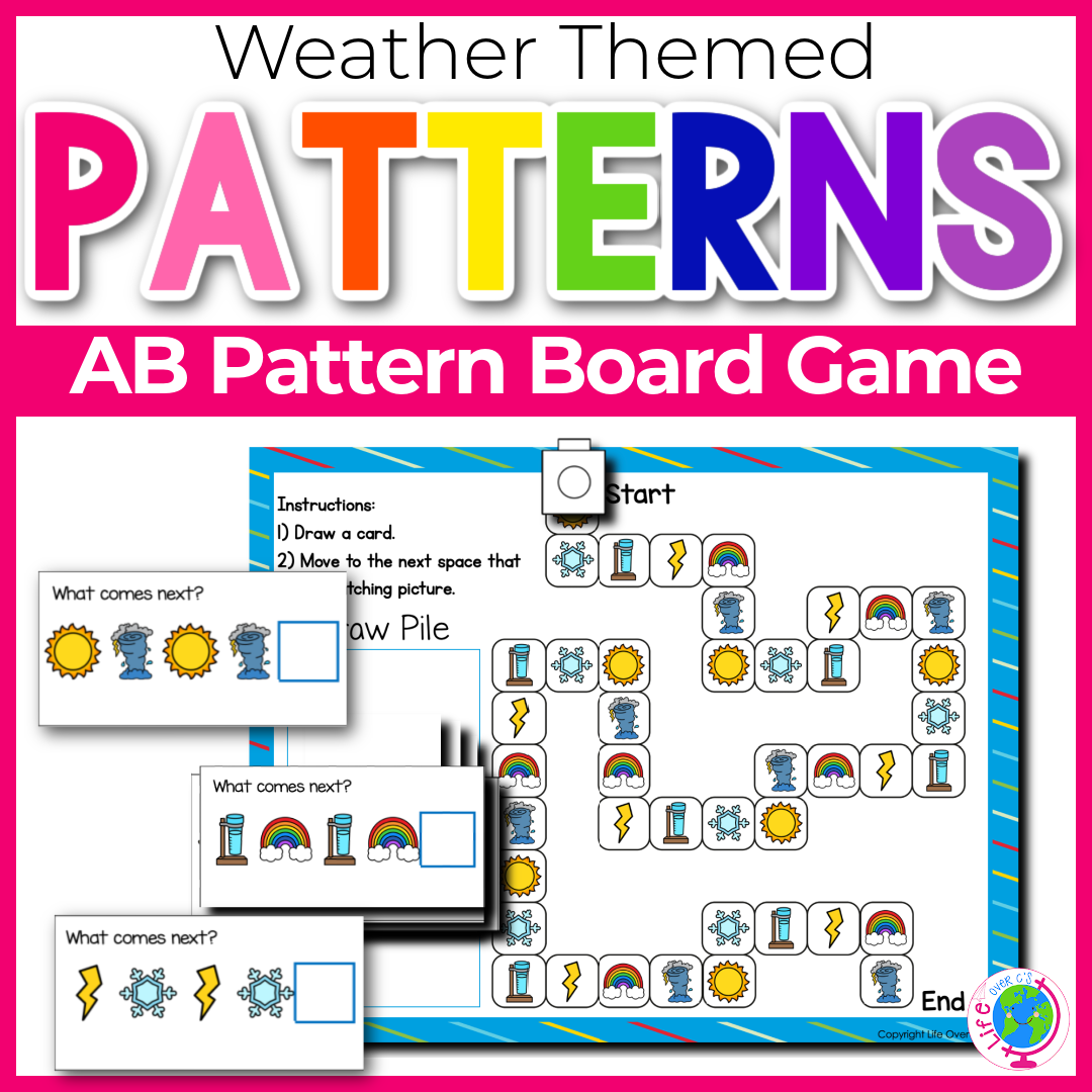 AB Pattern Board Game: Weather Theme