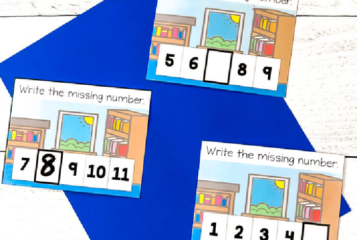 Fill in missing number school themed