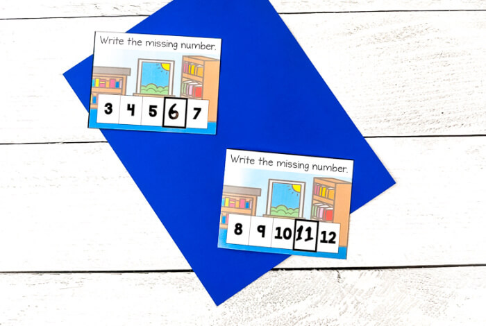 Write the missing number task cards