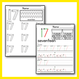 Number 17 Worksheets.pdf Numbers 1-20 Worksheets: Number 17 - Life Over C's Club