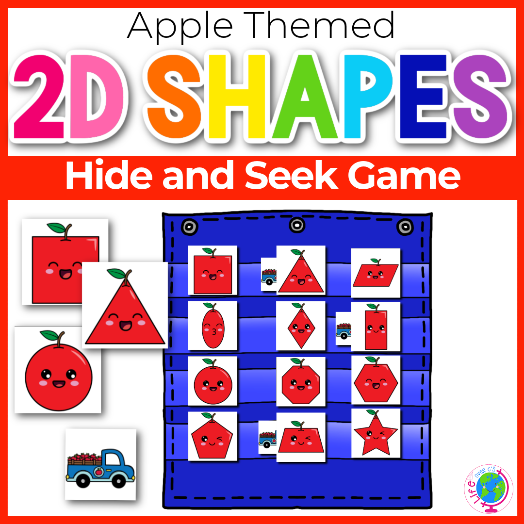 2D Shape Hide and Seek: Apple Theme
