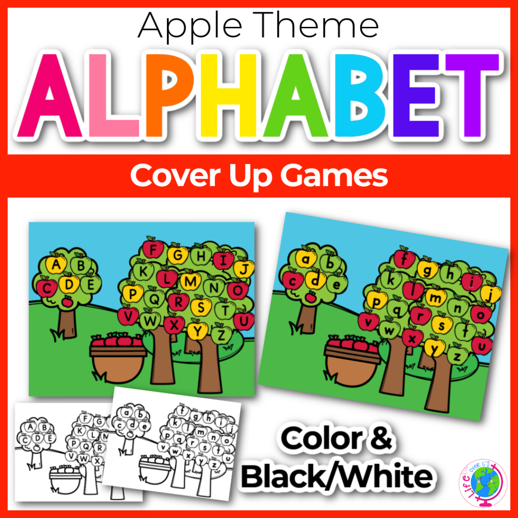 Alphabet uppercase and lowercase letter cover up board game