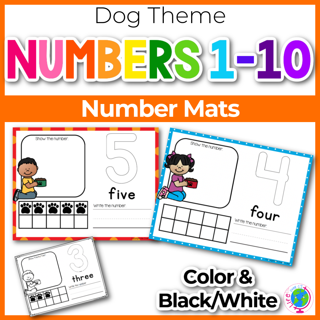 Counting Number Mats 1-10: Dog Theme