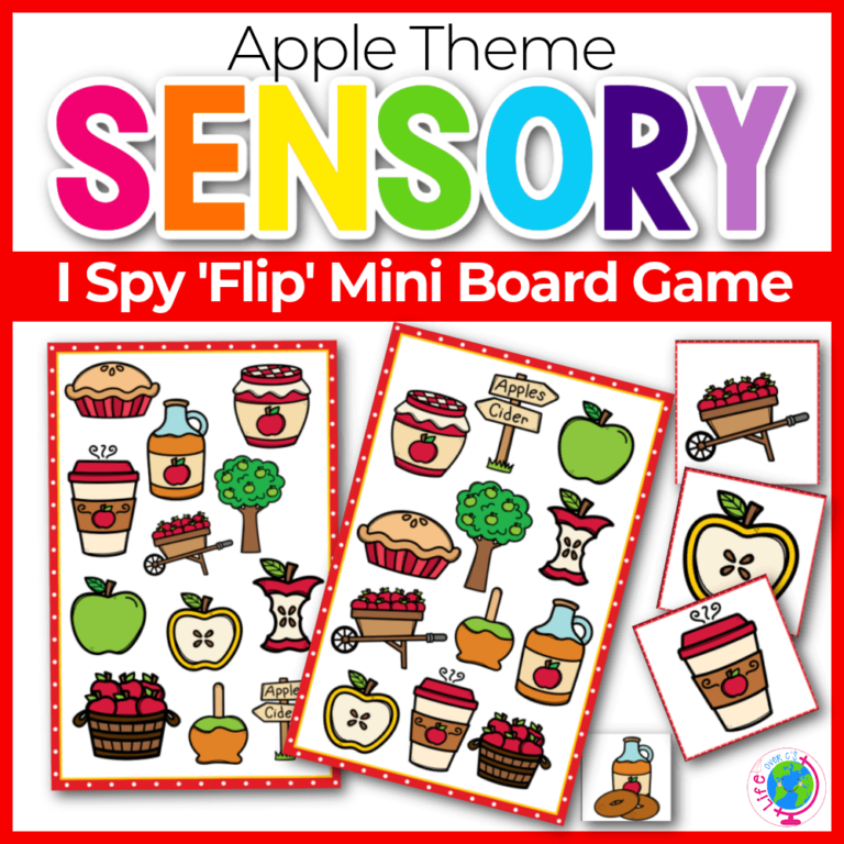 I Spy “Flip” Mini Board Game: Apple Theme