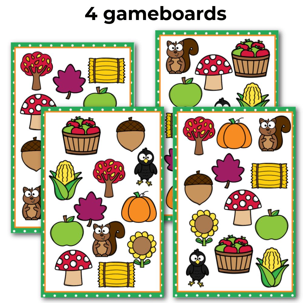 4 Fall theme I Spy Flip Board games