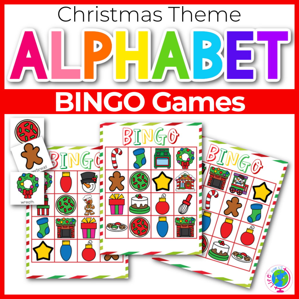 Christmas theme BINGO games with Christmas pictures for kids