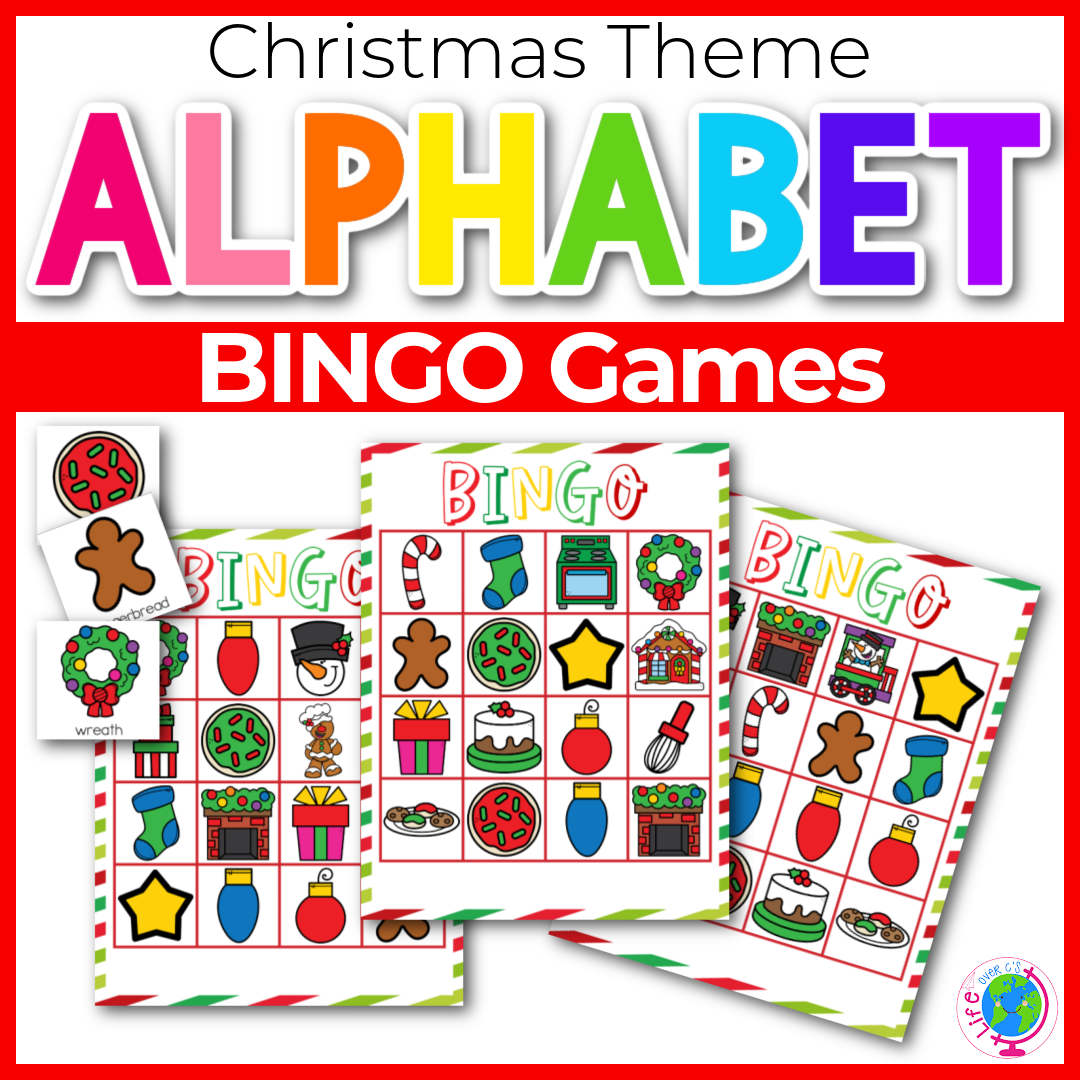 Christmas theme BINGO games with Christmas pictures for kids
