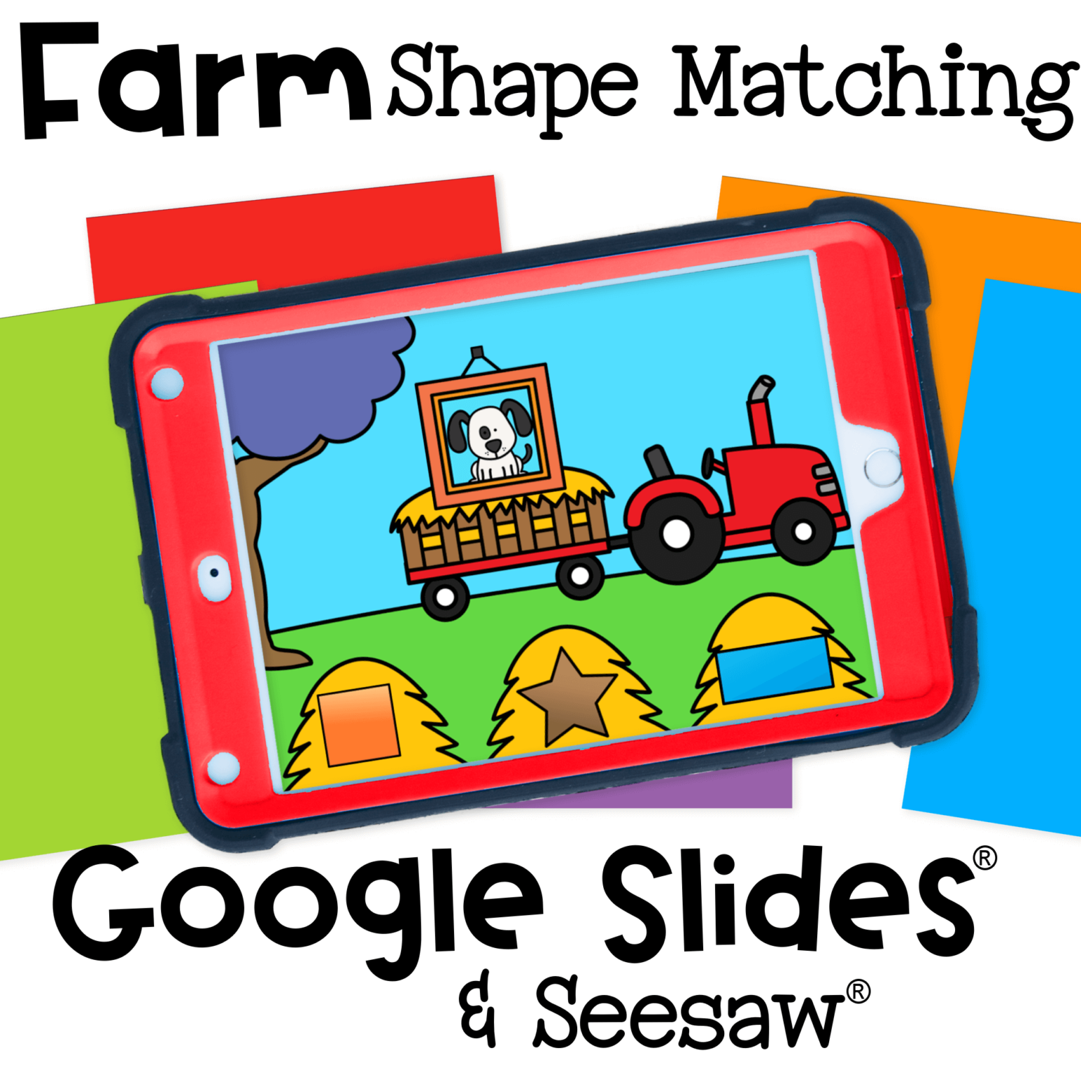 Farm Shape Matching Digital and Printable Follow the Directions: Farm Animal - Life Over C ...