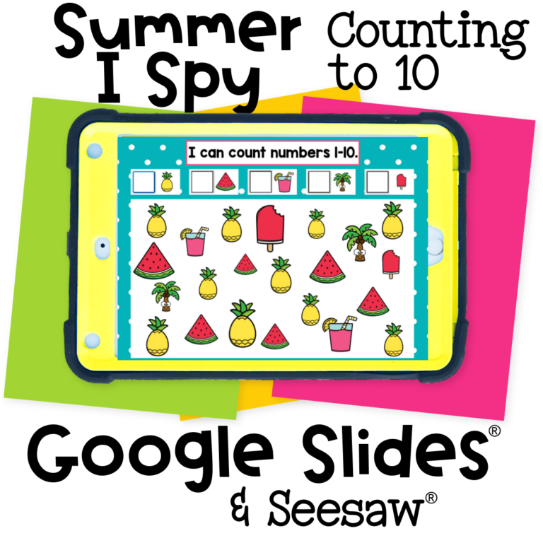 Summer I Spy digital and printable counting math activity