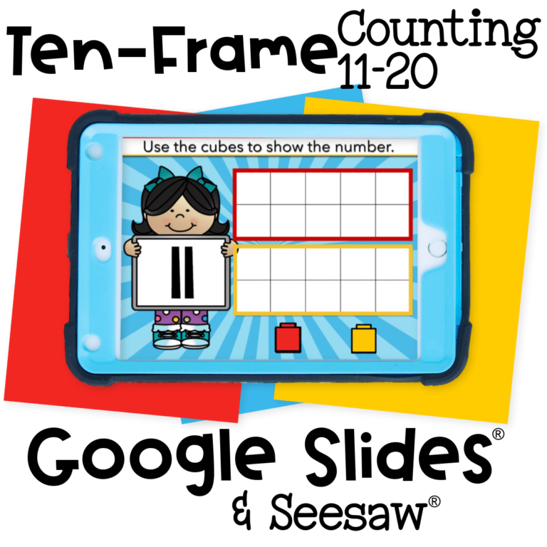 Digital ten-frames counting to 10 math activity