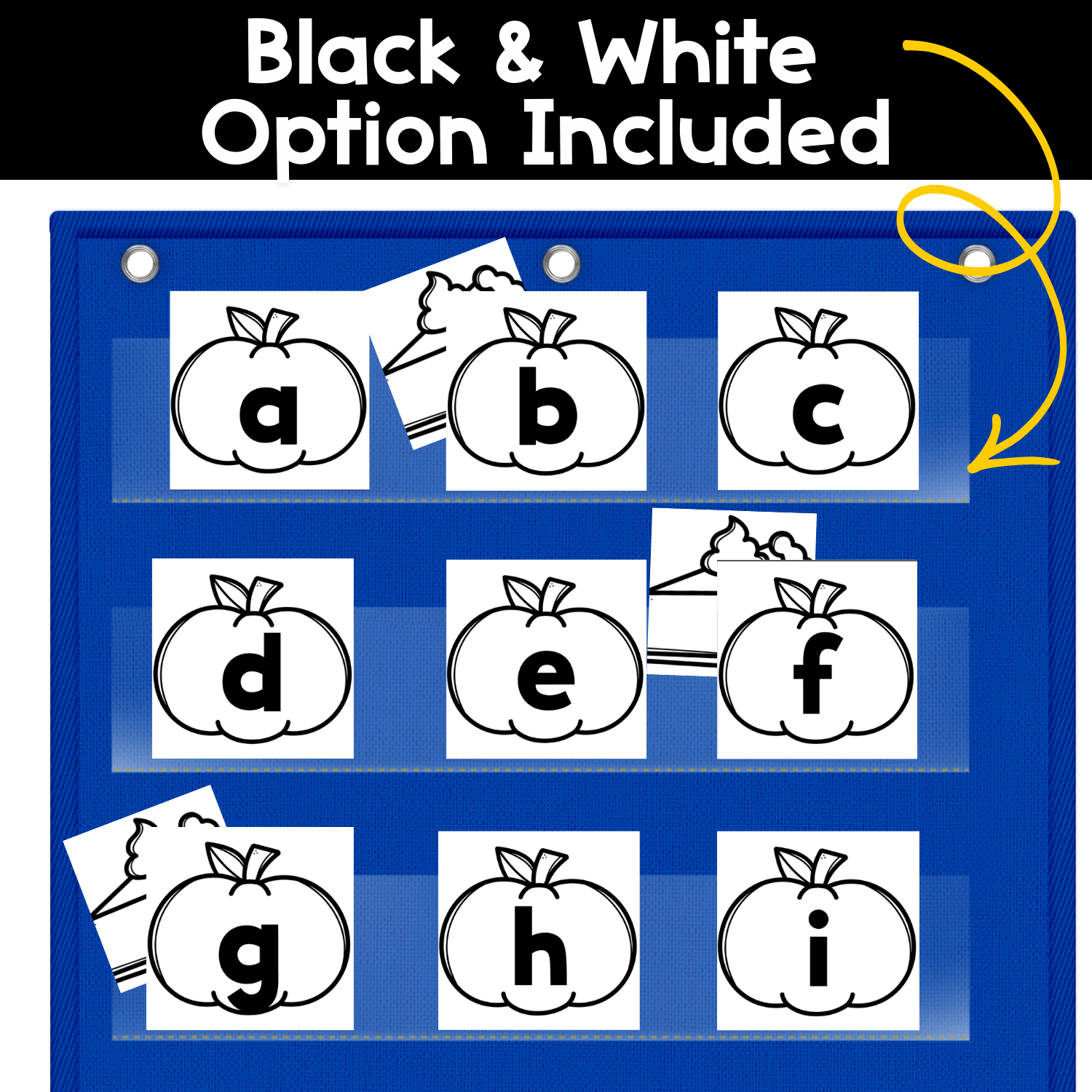 Alphabet hide and seek recording page used with a pocket chart game for handwriting and letter recognition practice.