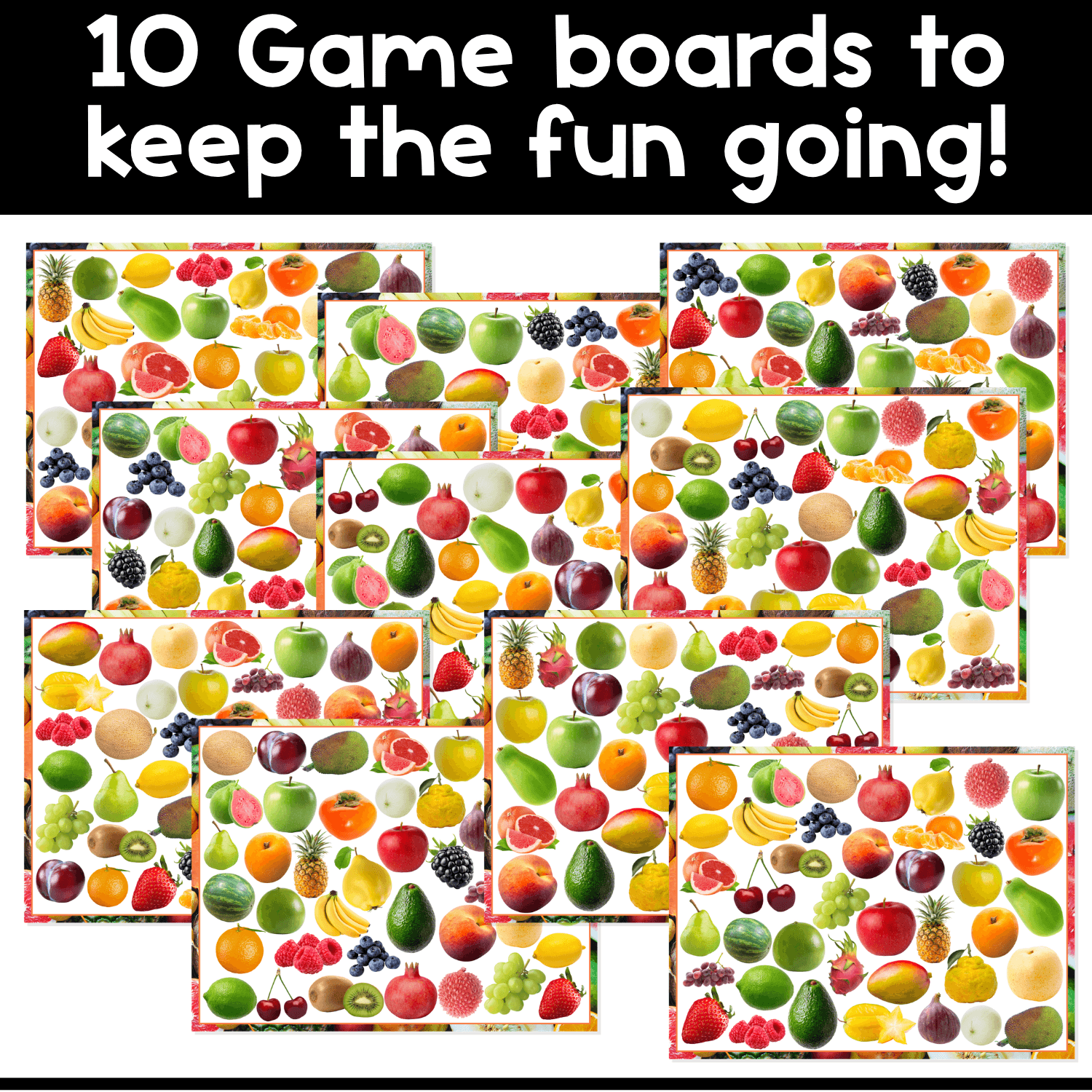 Preview of 10 real photo vegetable I Spy game boards for preschool, pre-k, kindergarten, ELL, ESL, speech therapy, and OT visual scanning activities.