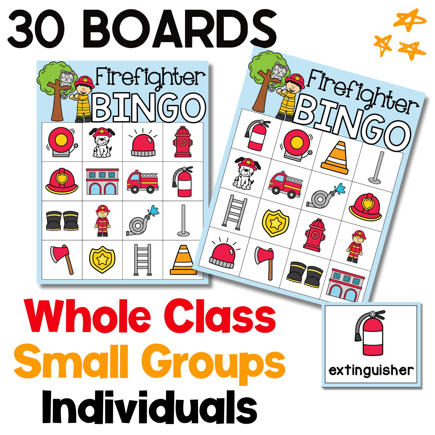 Community Helper BINGO Firefighter