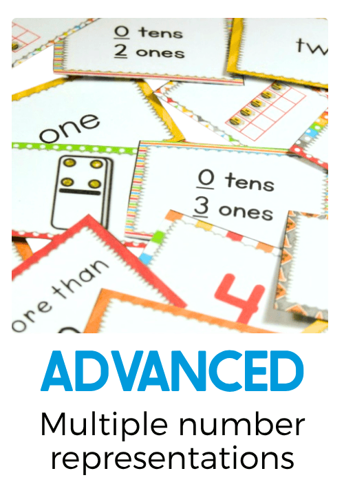 picture of counting cards text says: Advanced Multiple number representations