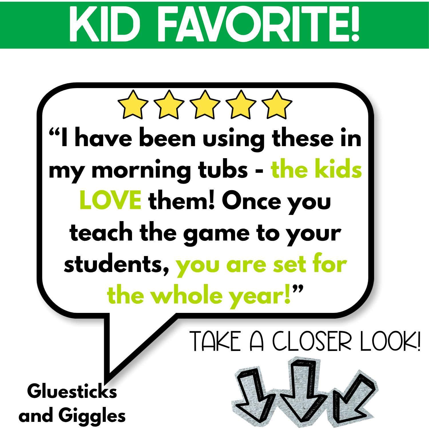 Kid Favorite five-star teacher review of the I Spy game: kids love it in preschool morning tubs, and once you teach the game you are set for the whole year. Includes a Take a Closer Look prompt.